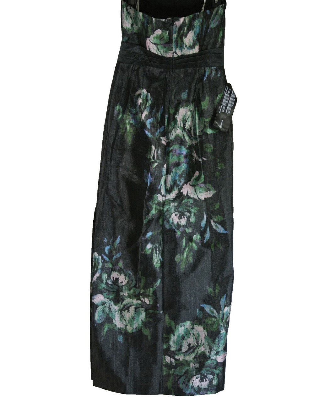 New Kay Unger Constance Floral Mikado Column Gown black multi Size 8   #LD430 - Picture 8 of 11